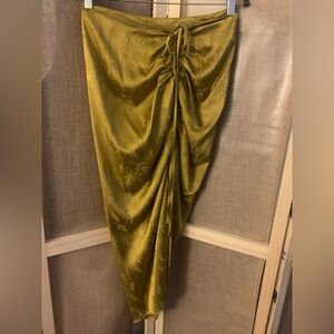 Elegant Olive Midi Skirt